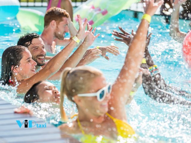 Friends Enjoying Arizona Pool Party in Summer